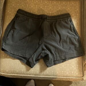 Black Athletic Shorts with Elastic Waistband and Drawstring